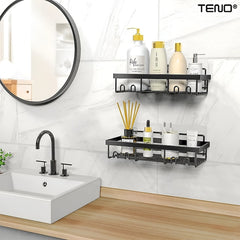 Set 2 Rafturi pentru Baie din Oțel Inoxidabil — Organizare Elegantă 🛁✨