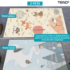 Covor de Joacă Pliabil cu Design Munti și Pădure — Distracție și Siguranță pentru Copii 🌟🧸