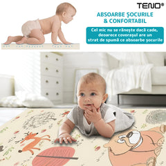 Covor de Joacă Pliabil cu Design Munti și Pădure — Distracție și Siguranță pentru Copii 🌟🧸