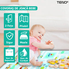 Covoraș de Joacă Pliabil 200x180cm — Distracție și Siguranță! 🎉🌈