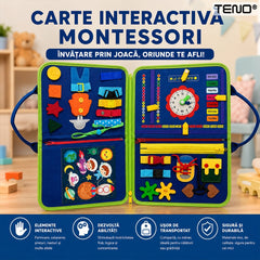 Carte Educațională Interactivă Montessori cu Activități Diverse — Distracție și Învățare! 📚✨