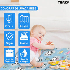 Covoraș de Joacă Dinamic pentru Copii — Mulțime de Distracție în Siguranță! 🐼🌈