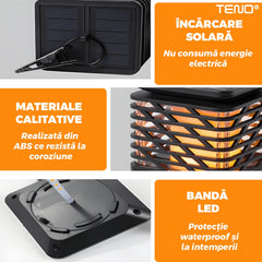 Lampa Solară Tip Flacără Teno® cu Panou Solar — Atmosferă Romantică 🌞🔥