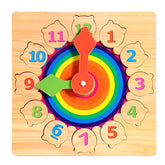 Ceas Educativ din Lemn Colorat cu Cifre Detasabile — Învață Să Spui Timpul! ⏰🌈