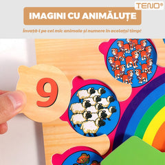 Ceas Educativ din Lemn Colorat cu Cifre Detasabile — Învață Să Spui Timpul! ⏰🌈