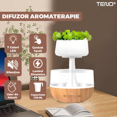 Difuzor Aromaterapie cu Plante Decorativa & Efect de Picuri — Relaxare Totală! 🌿✨