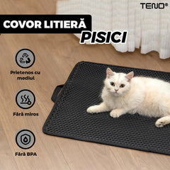 Covor pentru Litiera Pisici Antiderapant 45 x 60 cm — Curățare Rapidă 🐾🧼