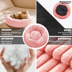 Culcuș Moale pentru Pisici și Câini, Roz Drăgălaș, 40 cm — Confort Maxim! 🐾💖