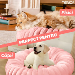 Culcuș Moale pentru Pisici și Câini, Roz Drăgălaș, 40 cm — Confort Maxim! 🐾💖