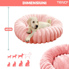 Culcuș Moale pentru Pisici și Câini, Roz Drăgălaș, 40 cm — Confort Maxim! 🐾💖