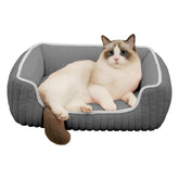 Culcăcel Pufos pentru Pisici Gri L — Comfort Maxim 🐾😻