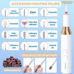 Pila Electrică Profesională pentru Manichiură și Pedichiură — Performanță Wireless 18000 RPM ⚡💅