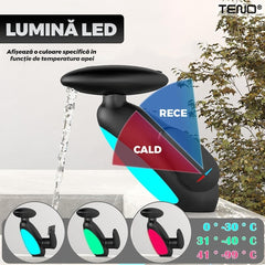 Baterie Chiuvetă Baie cu Iluminare LED și 4 Tipuri de Jet — Stil Modern 🛁✨