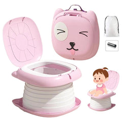 Olita Portabilă Roz cu Design Pliabil — Confort și Distracție pentru Copii 🐾💖