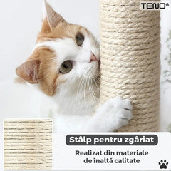 Ansamblu de Joacă pentru Pisici cu 4 Niveluri și Hamac — Distracție și Relaxare! 🐾🎉