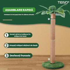 Ansamblu de Joacă pentru Pisici Palmier Verde — Distracție Premium 🐾🌴