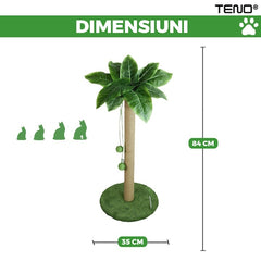 Ansamblu de Joacă pentru Pisici Palmier Verde — Distracție Premium 🐾🌴