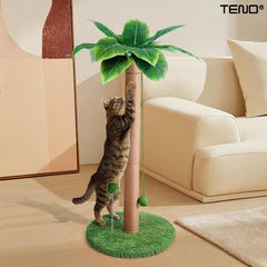 Ansamblu de Joacă pentru Pisici Palmier Verde — Distracție Premium 🐾🌴