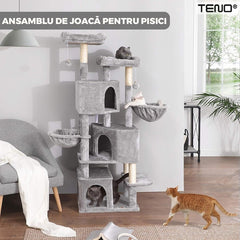 Ansamblu de Joacă pentru Pisici cu Multiplă Distracție — Stabil și Confortabil 🐾✨