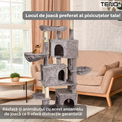 Ansamblu de Joacă pentru Pisici cu Multiplă Distracție — Stabil și Confortabil 🐾✨