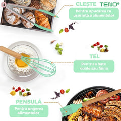 Set Ustensile de Bucătărie din Silicon 12 Piese — Gătește cu Stil! 🍳✨