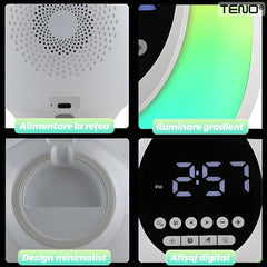 Ceas Inteligent Multifuncțional Oval Bluetooth — Alarma și Radio cu RGB 🎶⌚