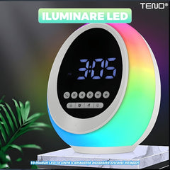 Ceas Inteligent Multifuncțional Oval Bluetooth — Alarma și Radio cu RGB 🎶⌚