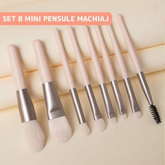 Set 8 Pensule Mini pentru Machiaj Profesional — Eleganță și Precizie ✨💄