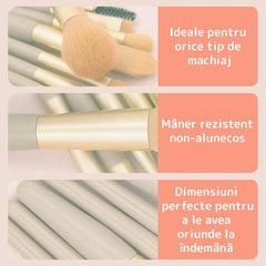 Set 8 Pensule Mini pentru Machiaj Profesional — Eleganță și Precizie ✨💄