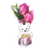 Mini Buchet de Trandafiri din Sapun cu Ursuleț Adorabil — Cadoul Perfect 🎁💖