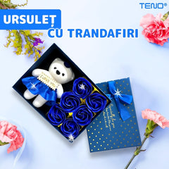 Ursulet cu Trandafiri din Săpun Royal Blue — Cadoul Ideal pentru Dragoste 💖🎁