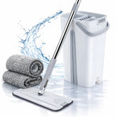 Set mop profesional Macvi® cu galeata si functie de autostoarcere din plastic si metal pentru podele