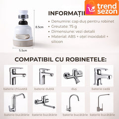 Cap de Robinet Universal cu 3 Moduri de Jet — Curățare Eficientă 🍽️💦