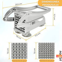 Aparat de Feliat Cartofi și Legume din Inox - Tăiere Rapidă și Preciză 🍟🥕