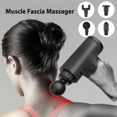 Aparat de Masaj Tip Pistol cu 4 Capete Interschimbabile — Relaxare Instantanee! 💪✨