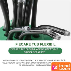 Aspersor Grădină Multifuncțional 360° cu 12 Tuburi Flexibile — Udare Eficientă 💧🌿