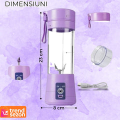 Mini Blender Electric Portabil 75 W — Sucuri Fresh Instantaneu 🍓🍊