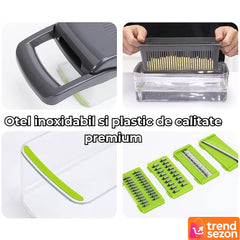 Răzătoare Multifuncțională 15 în 1 cu 20 de Piese — Rapidă și Eficientă! 🥗🔪