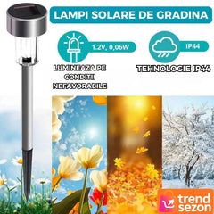 Set 10 Țarusi Solari din Oțel Inoxidabil — Iluminare Elegantă pentru Grădină 🌞✨