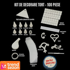 Kit 100 Piese pentru Decorarea Prăjiturilor — Creativitate Fără Limită 🎂✨