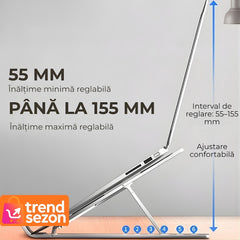Suport Laptop Ergonomic Ajustabil din Aluminiu — Confort Maximum 💻✨
