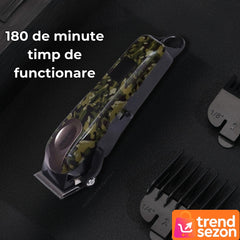Trimmer Profesional cu Afișaj LED și 15 Setări de Lungime — Tăiere Preciză pentru Stiluri Diverse ✂️🎖️