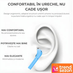 Căști Wireless Bluetooth 5.0 cu Control Tactil — Sunet Excepțional 🎶💙
