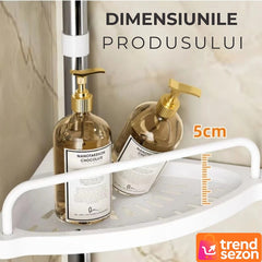 Etajera Extensibilă pentru Baie cu 4 Polițe și Carligi — Spațiu Optimizat! 🛁✨