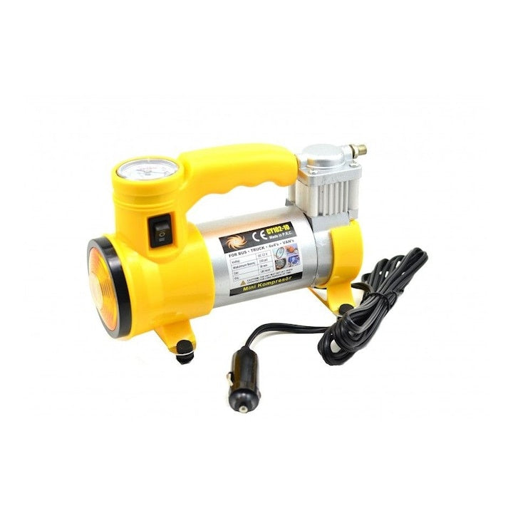 Compresor Auto 12V 150 PSI cu Iluminator și Manometru — Performanță Rapidă 🚗💨