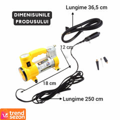 Compresor Auto 12V 150 PSI cu Iluminator și Manometru — Performanță Rapidă 🚗💨