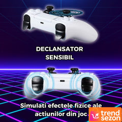Controler Wireless pentru PS4 și PS5, Alb, cu Vibratii — Conectivitate Rapidă 🚀🎮