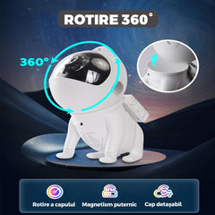 Proiector Stele Câine Astronaut cu Bluetooth — Atmosferă Magică în Cameră 🌌🐶
