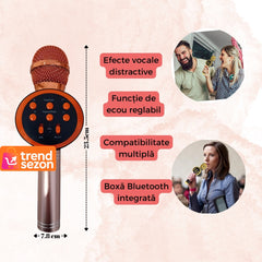 Microfon Karaoke Wireless cu Bluetooth V11 — Distracție Portabilă în Stil! 🎤🎉