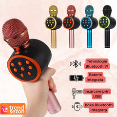 Microfon Karaoke Wireless cu Bluetooth V11 — Distracție Portabilă în Stil! 🎤🎉
